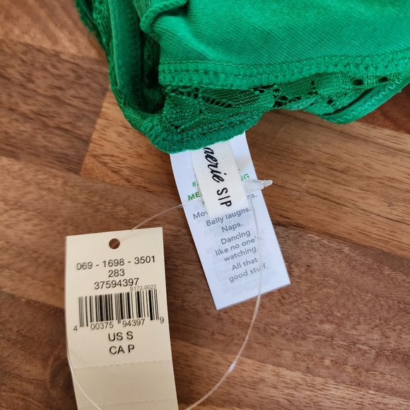 Aerie Fa La Lace Padded Bralette in Green Alpine Size Small NWT - Picture 8 of 9